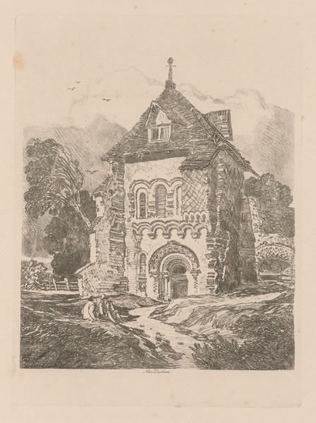 Liber Studiorum: Plate 36, Church near Durham