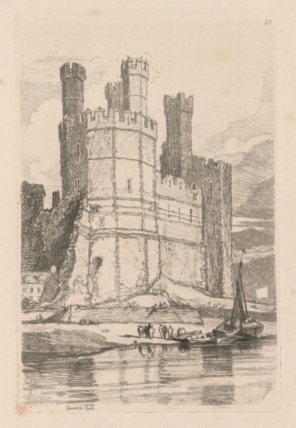 Liber Studiorum: Plate 28, Caernarvon Castle, N. Wales