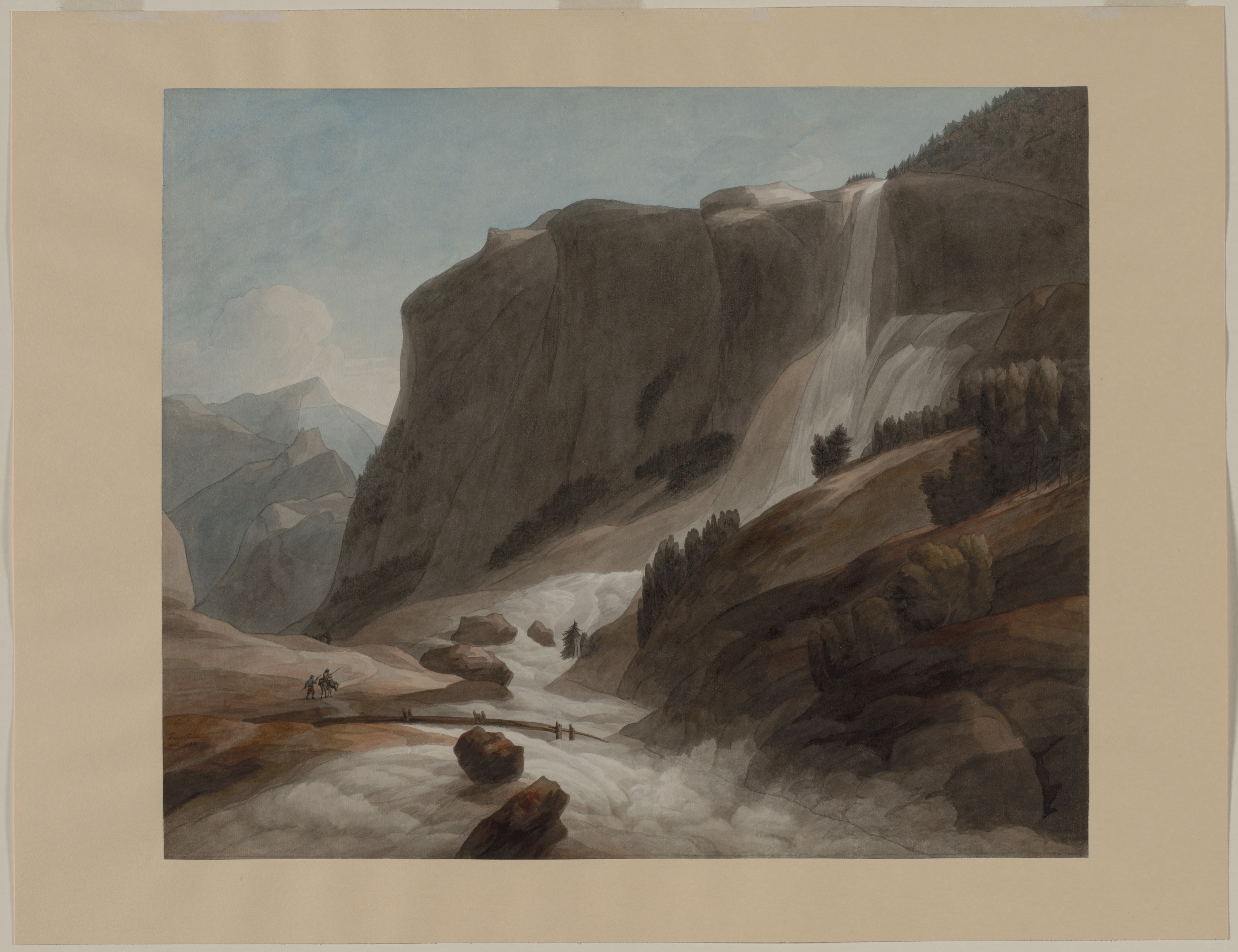 Waterfall between Chiavenna and Mount Splügen