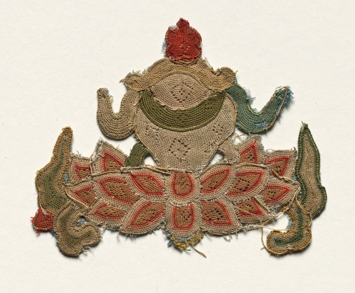 Fragment of Lotus Flower surrounded by Leaves