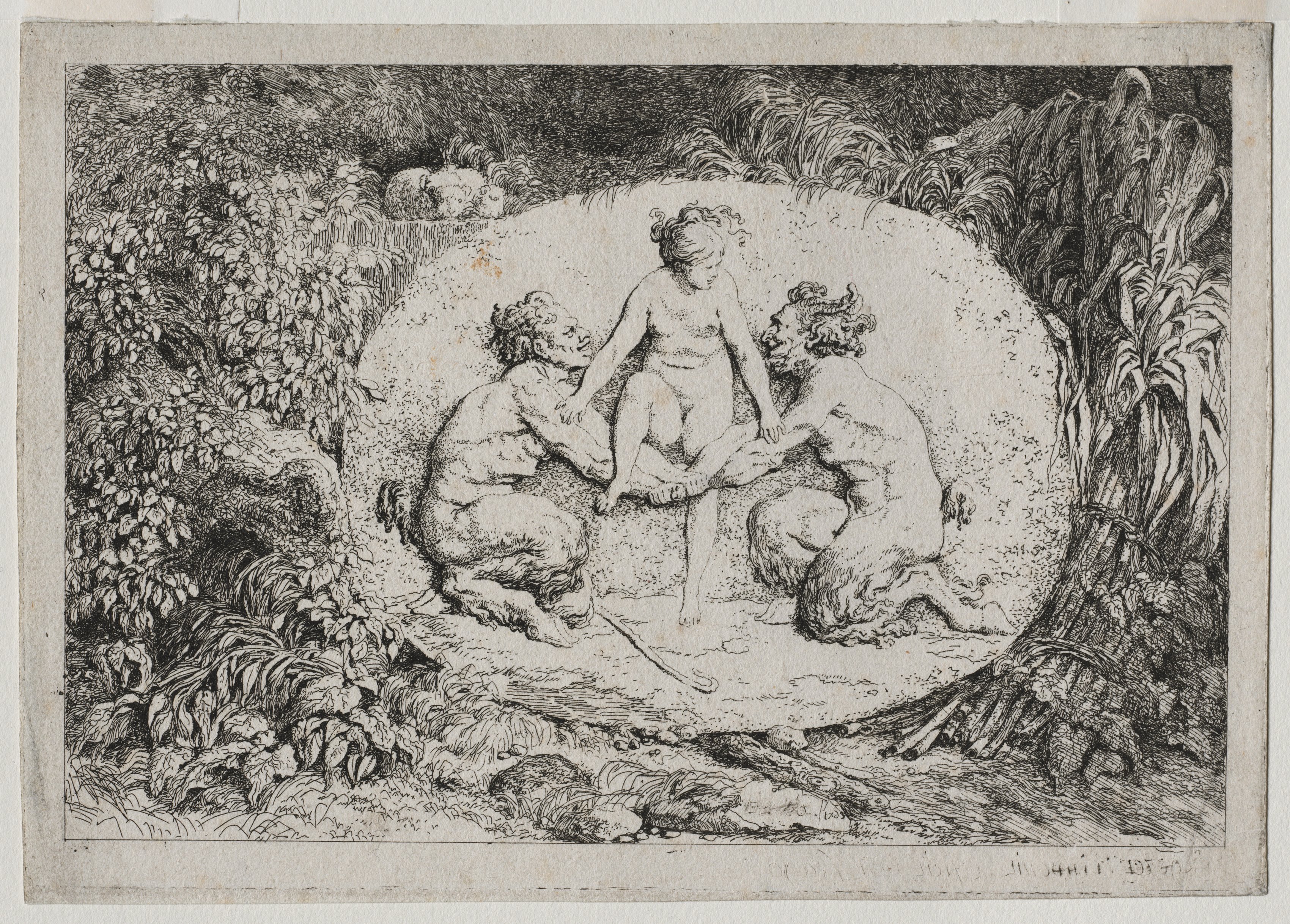 Bacchanales: Nymph Supported by Two Satyrs 