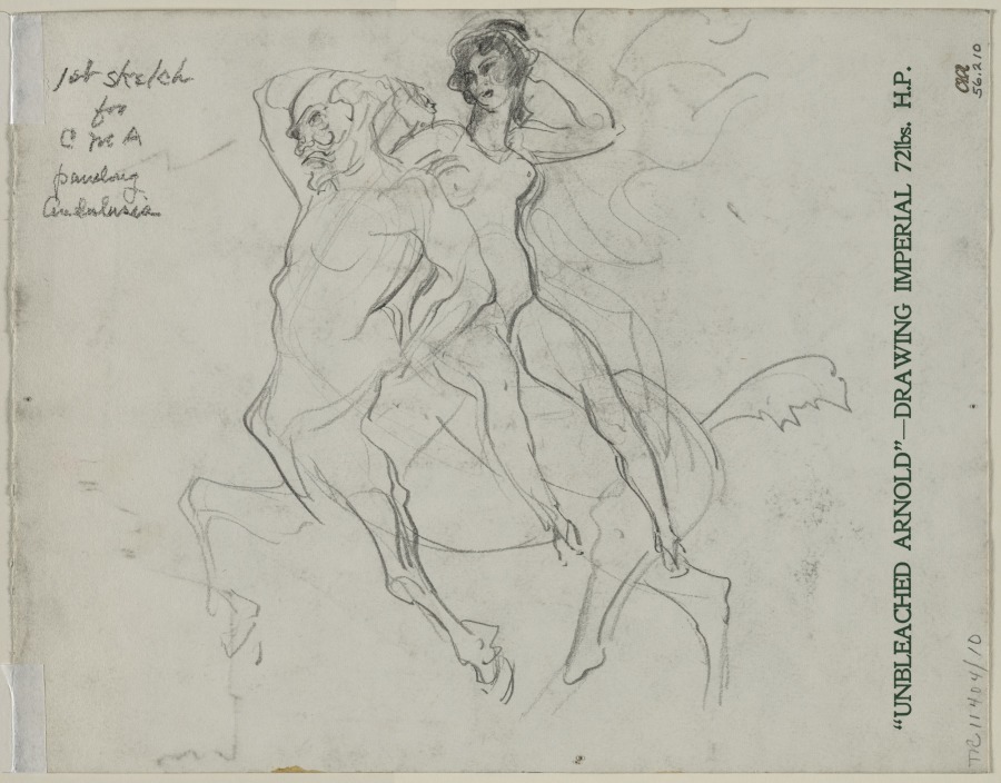 Study for "Nessus and Deianira" (verso), Henry Keller, c. 1891–1949