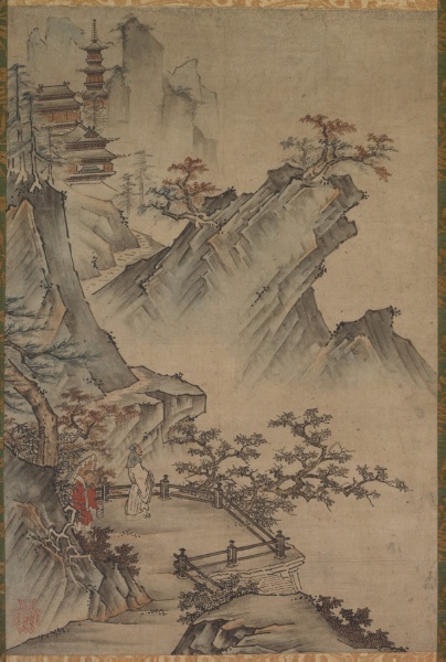 Chinese Literatus Viewing a Valley