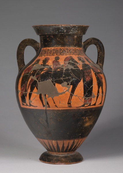 Black-Figure Amphora (Type B; Storage Vessel): Men and Horses