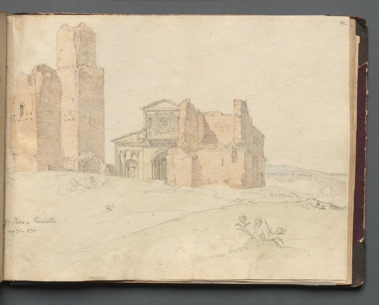 Album with Views of Rome and Surroundings, Landscape Studies, page 41a: "St. Pietro, Toscanella"