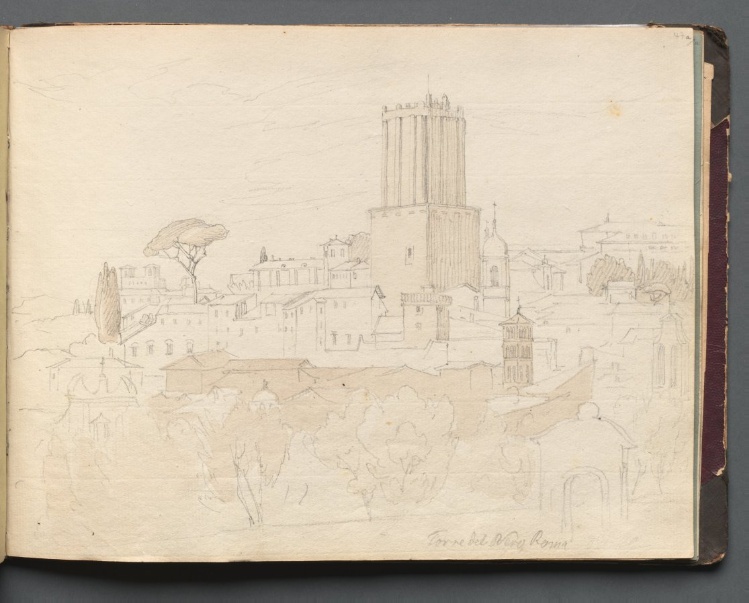 Album with Views of Rome and Surroundings, Landscape Studies, page 47a: " Torre del Nero, Rome"