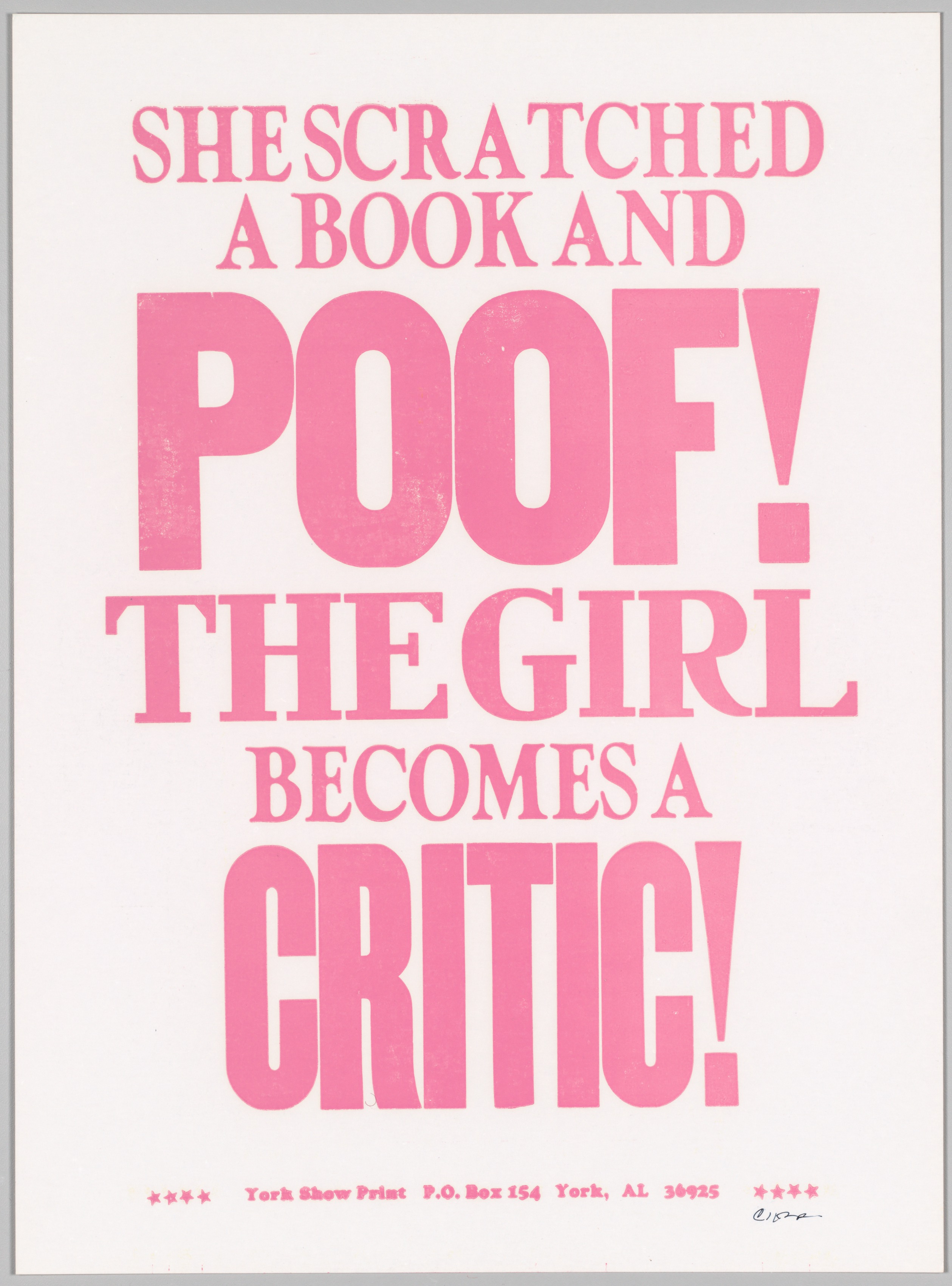 The Bad Air Smelled of Roses: She Scratched a Book and POOF! The Girl Becomes a Critic!