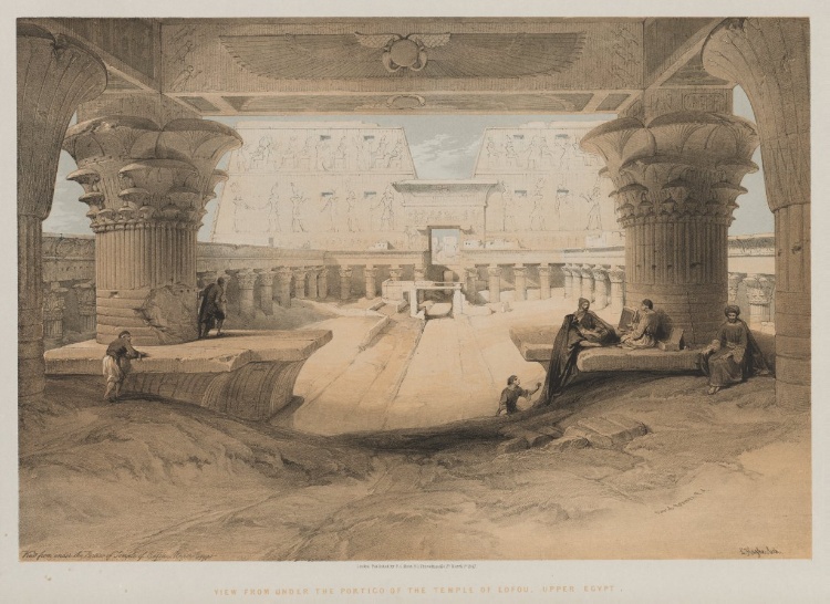Egypt and Nubia, Volume I: View from Under the Portico of the Temple of Edfou, Upper Egypt