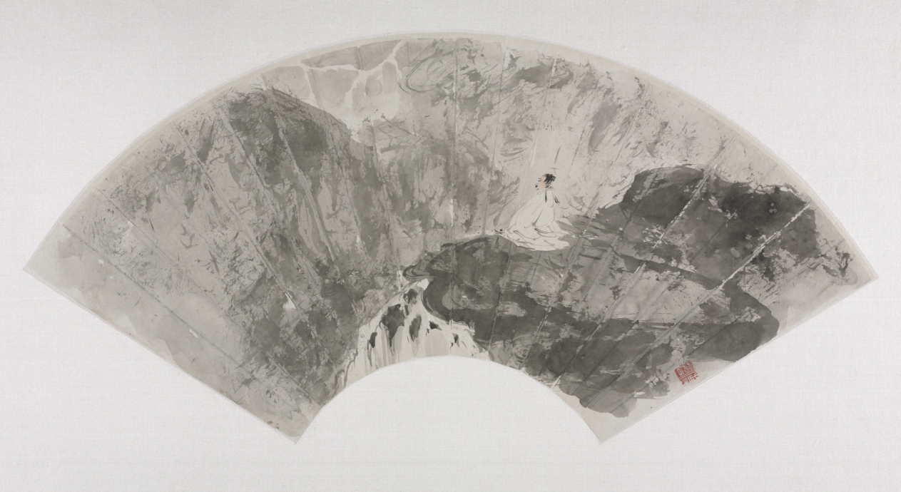 Leaf 10: Gazing at the Waterfall in Solitude, Fu Baoshi, 1960s