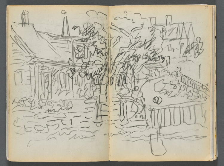Sketchbook- The Granite Shore Hotel, Rockport, page 052 & 53: Houses and Gardens 