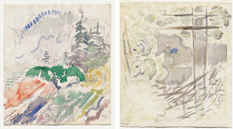 Marin Island (recto); Landscape (verso), John Marin, 1914