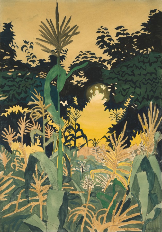Setting Sun through the Catalpas (Late August Sunset), Charles Burchfield, August 27, 1916