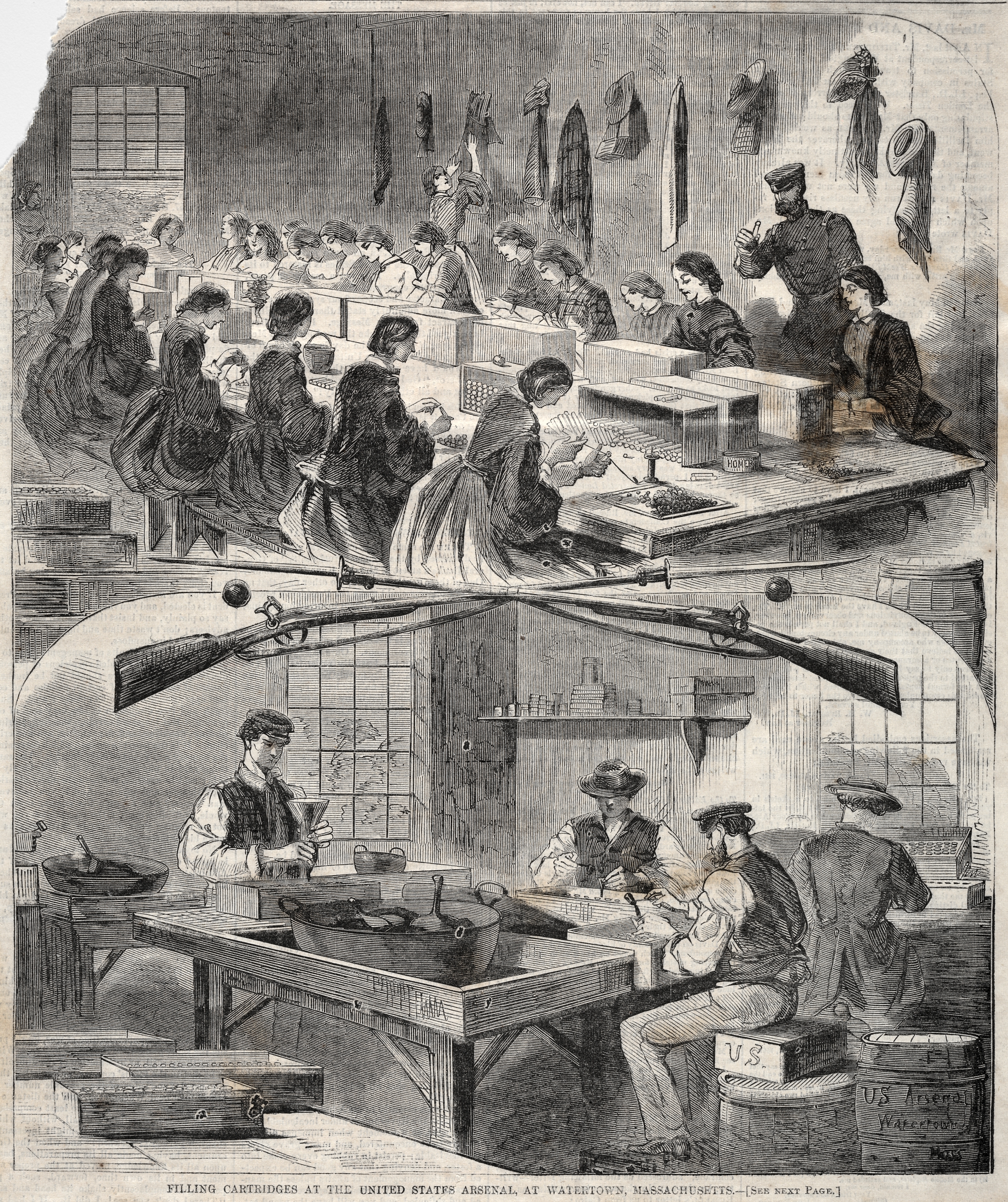 Filling Cartridges at the United States Arsenal, at Watertown, Massachusetts