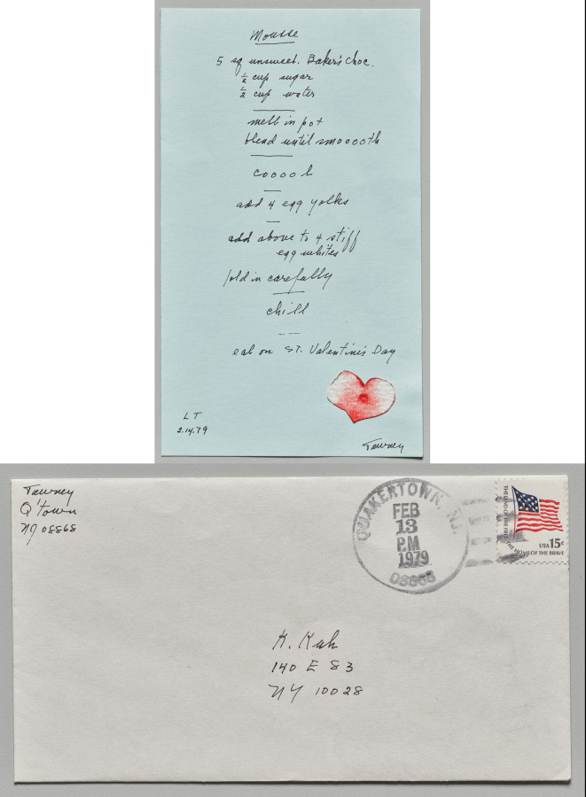 Menu with Envelope, Lenore Tawney, 1979