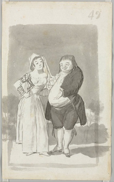 Prostitute Soliciting a Fat, Ugly Man (recto)