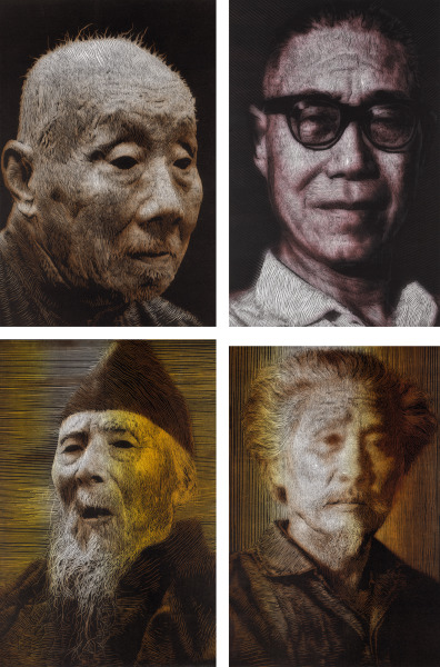 Master Series, Four Portraits of Masters of Modern Art: Yan Wenliang (1893-1988), Pan Tianshou (1897-1971), Shi Lu (1919-1982) and Qi Baishi (1864-1954)