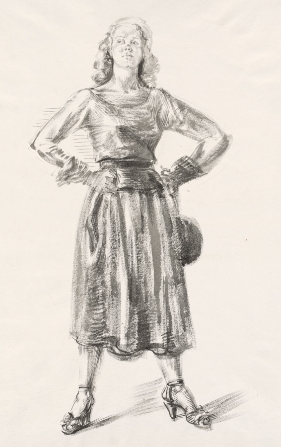 Young Woman Standing, Реджинальд Марш, ок. 1923–1954