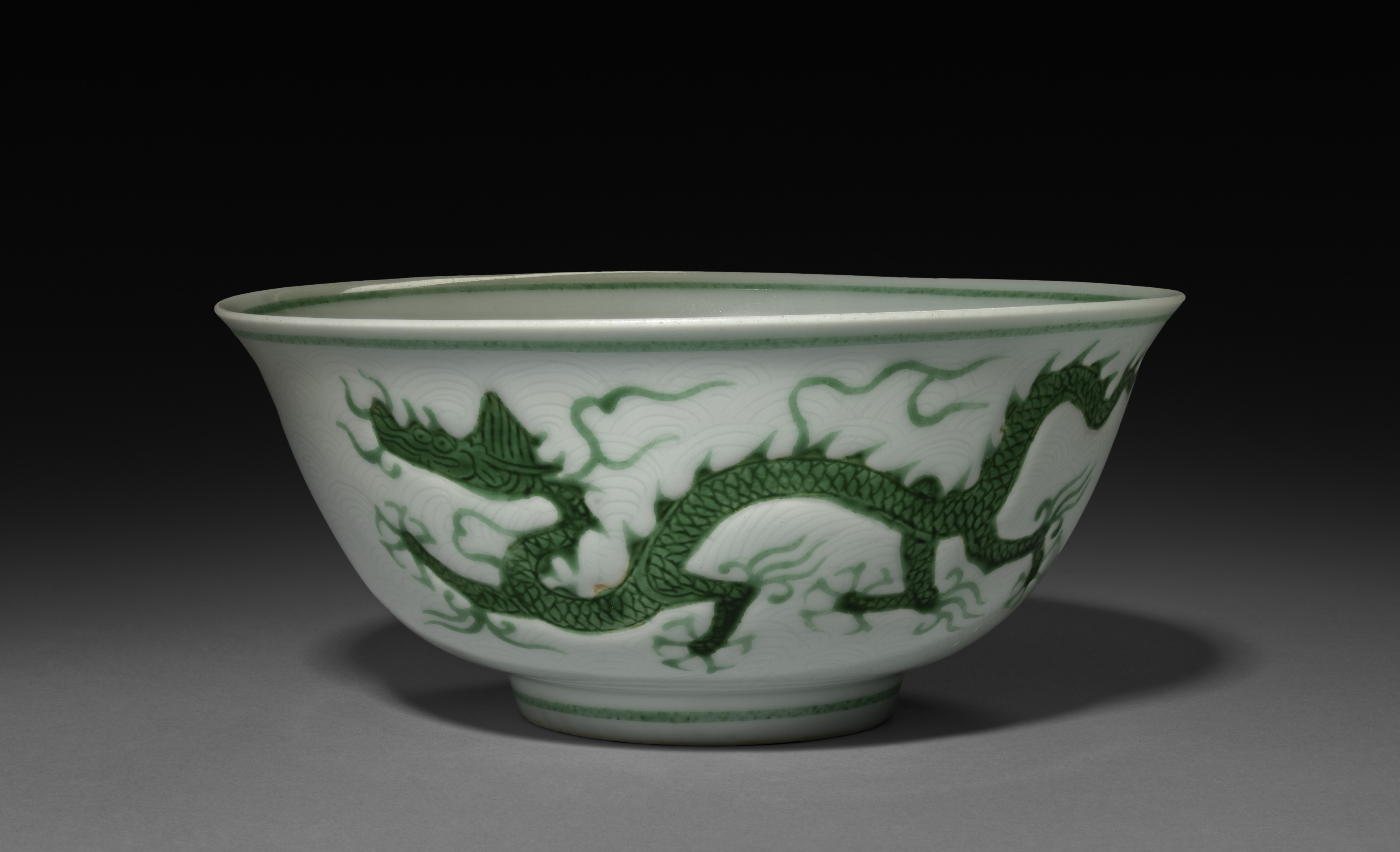 Bowl with Dragons in Waves