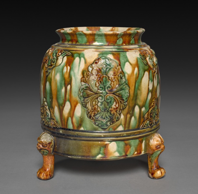 Jar with Applied Floral Decoration