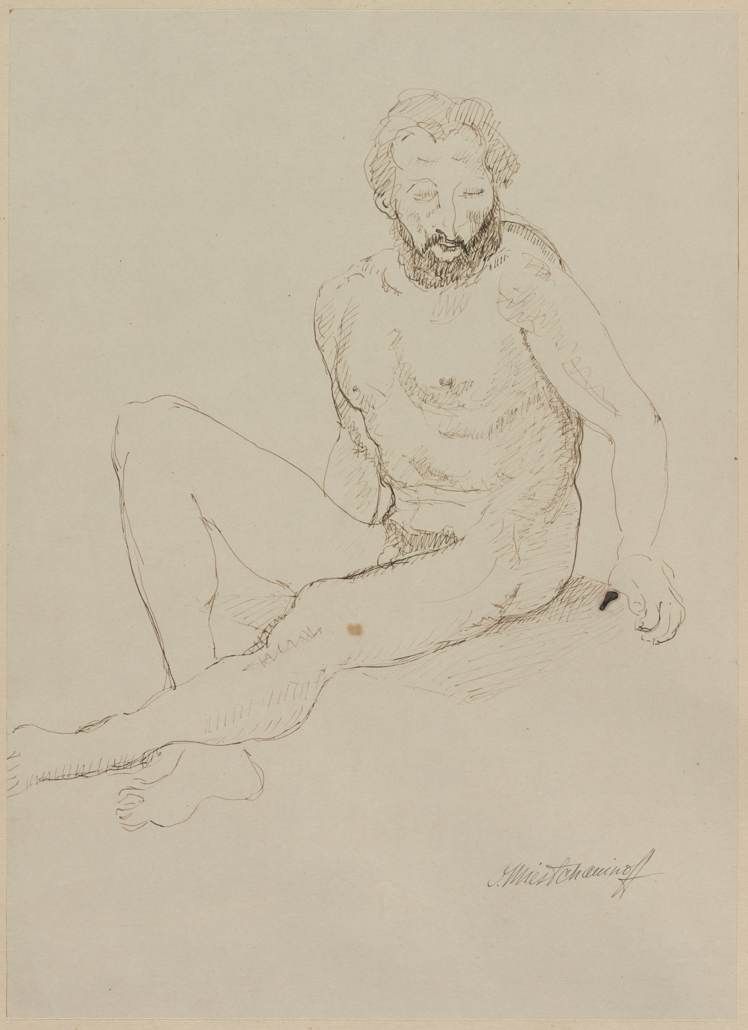 Seated Male Nude