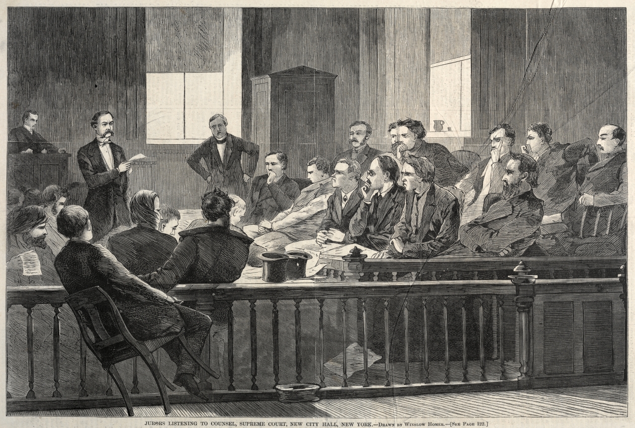 Jurors Listening to Counsel, Supreme Court, New City Hall, New York