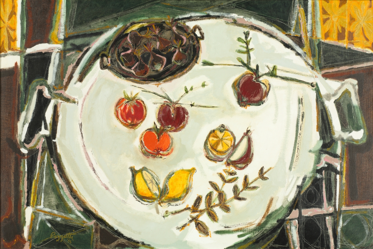 Still Life with Lemons and Chestnuts, Rudy O. Pozzatti, 1953