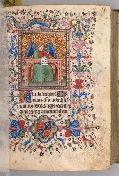 Hours of Charles the Noble, King of Navarre (1361-1425): fol. 25a, St. Matthew