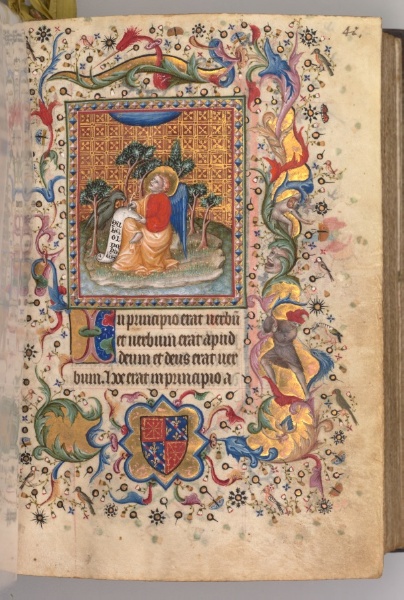 Hours of Charles the Noble, King of Navarre (1361-1425): fol.1r, St. John the Evagelist