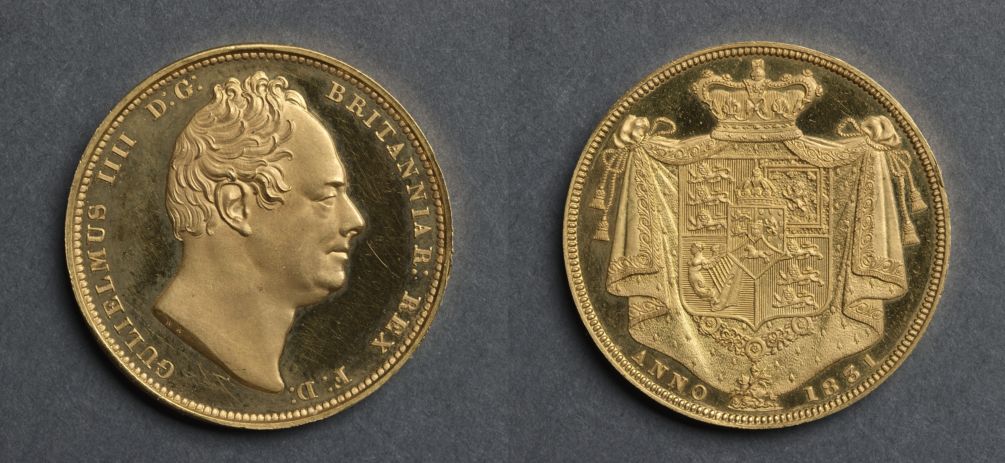 Two Pound Piece: George IV (obverse); Shield of Arms (reverse)