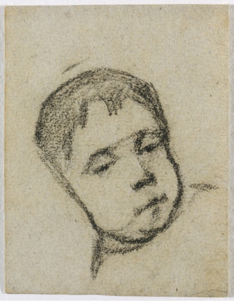 Emil Gauguin as a Child, Head on a Pillow