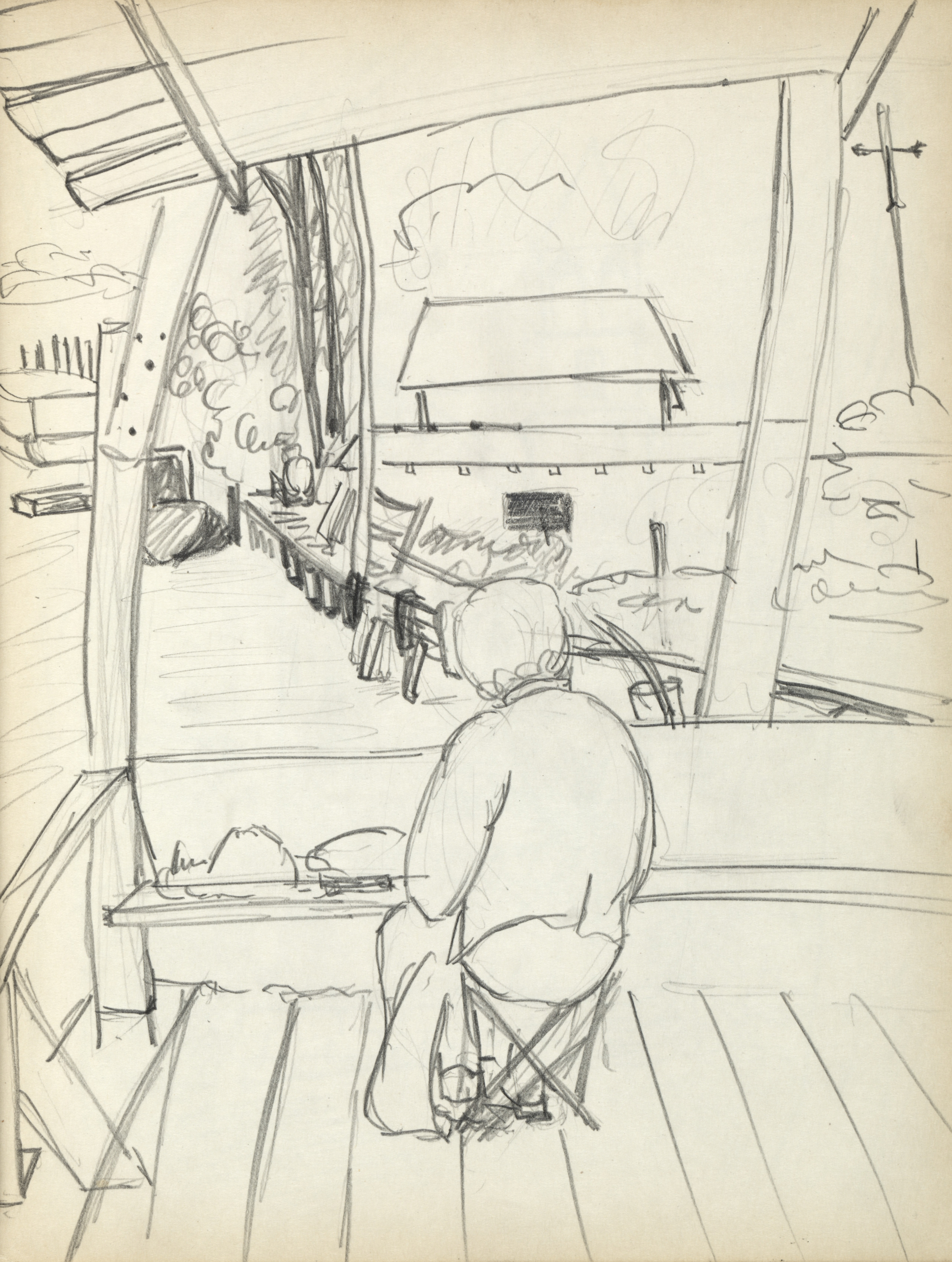 Sketchbook No. 1, page 33: Artists working
