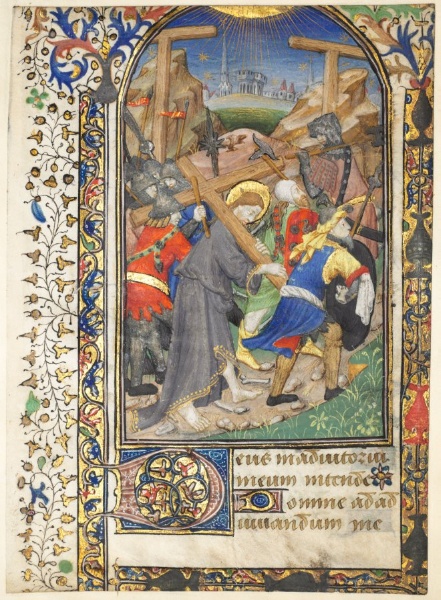 Leaf Excised from the Tarleton Hours: Christ Carrying the Cross