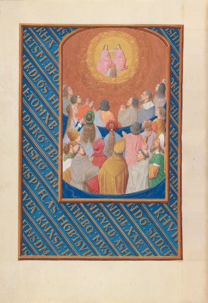 Hours of Queen Isabella the Catholic, Queen of Spain:  Fol. 37v, Court of Heaven