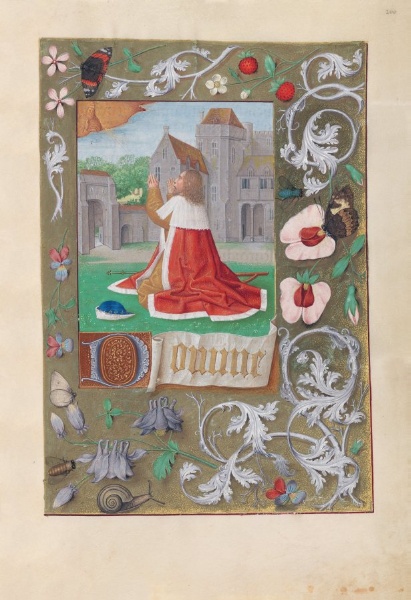 Hours of Queen Isabella the Catholic, Queen of Spain:  Fol. 200r, David
