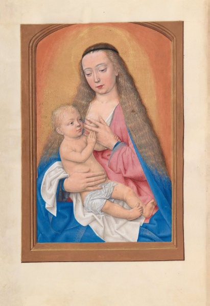 Hours of Queen Isabella the Catholic, Queen of Spain:  Fol. 257v, Madonna and Child