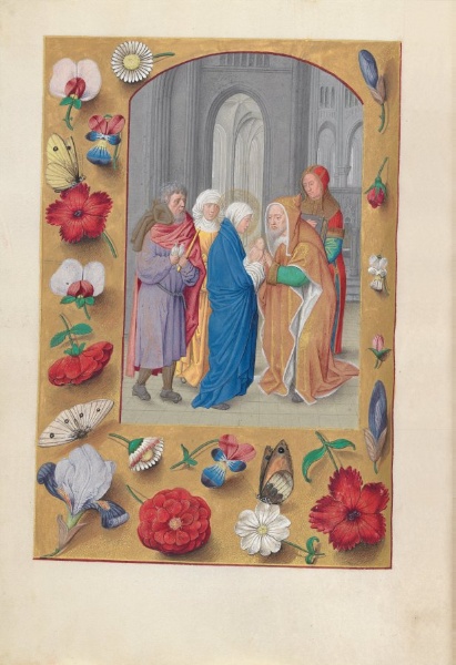 Hours of Queen Isabella the Catholic, Queen of Spain:  Fol. 141v, Presentation in the Temple