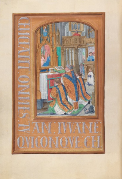 Hours of Queen Isabella the Catholic, Queen of Spain:  Fol. 87v, Celebration of the Mass