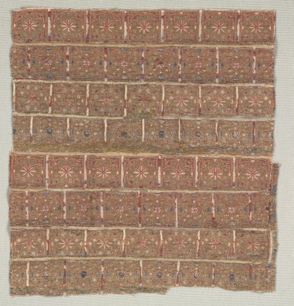 Vestment fragment with stars in staggered squares