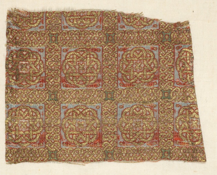 Fragment with stars in stacked squares, from a dalmatic of San Valero