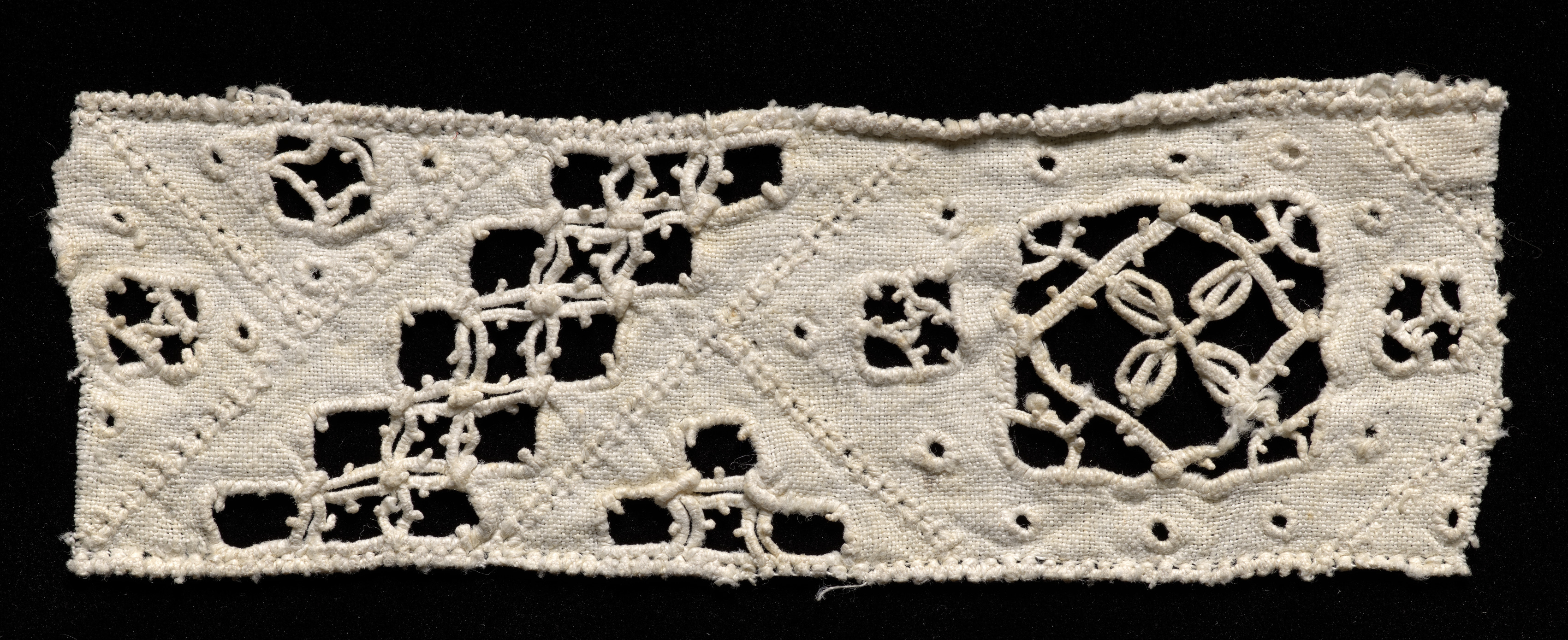 Fragment of Needlepoint (Cutwork) Lace