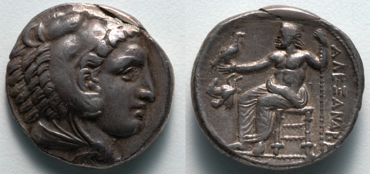 Tetradrachm: Head of Young Herakles (obverse); Zeus (reverse)