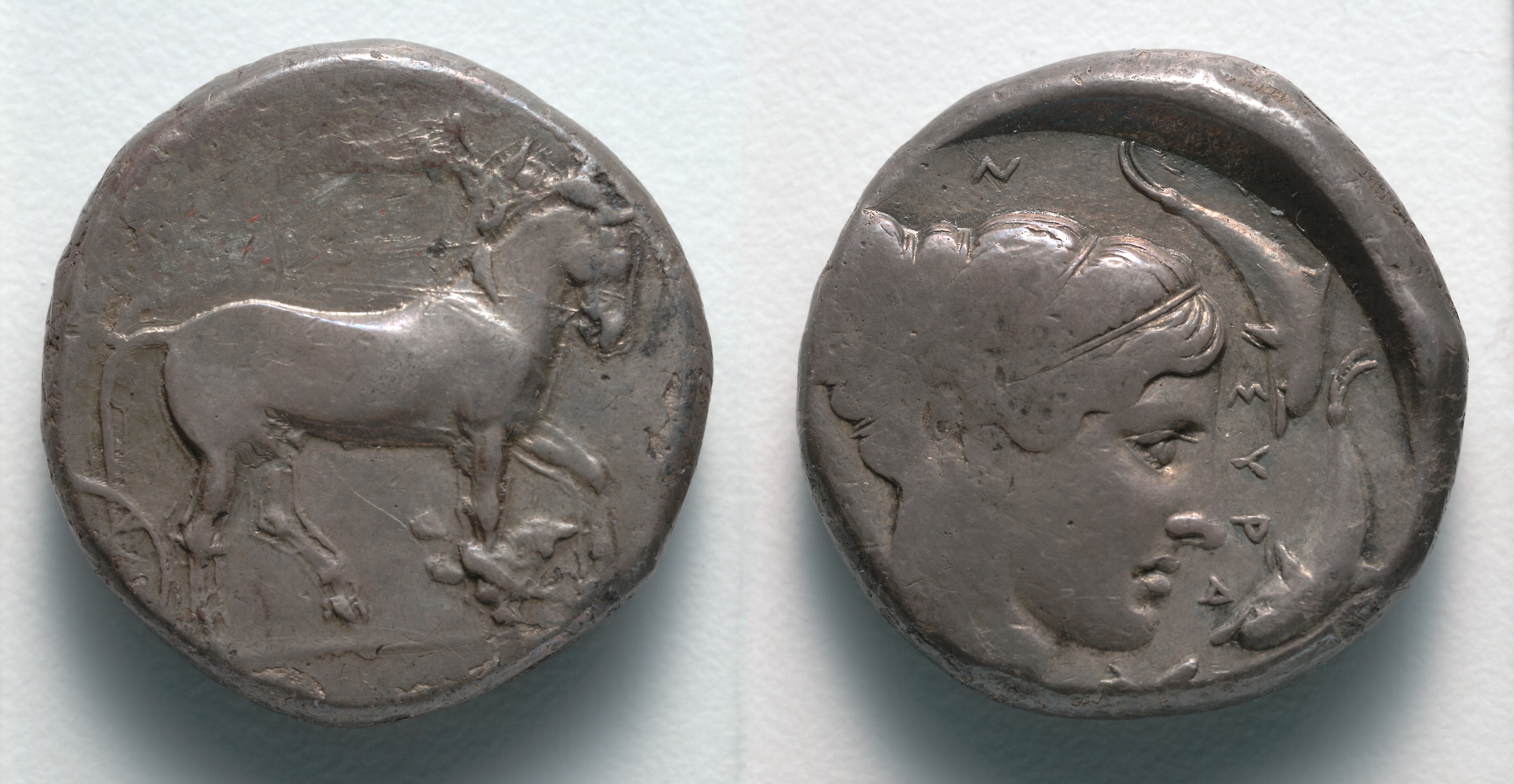 Tetradrachm: Quadriga (obverse); Head of Arethousa (reverse)