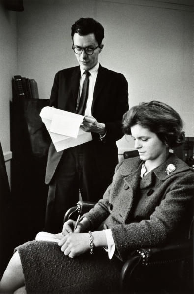 Administrative Assistant to the President Fred Holborn with White House secretary Phyllis Mills
