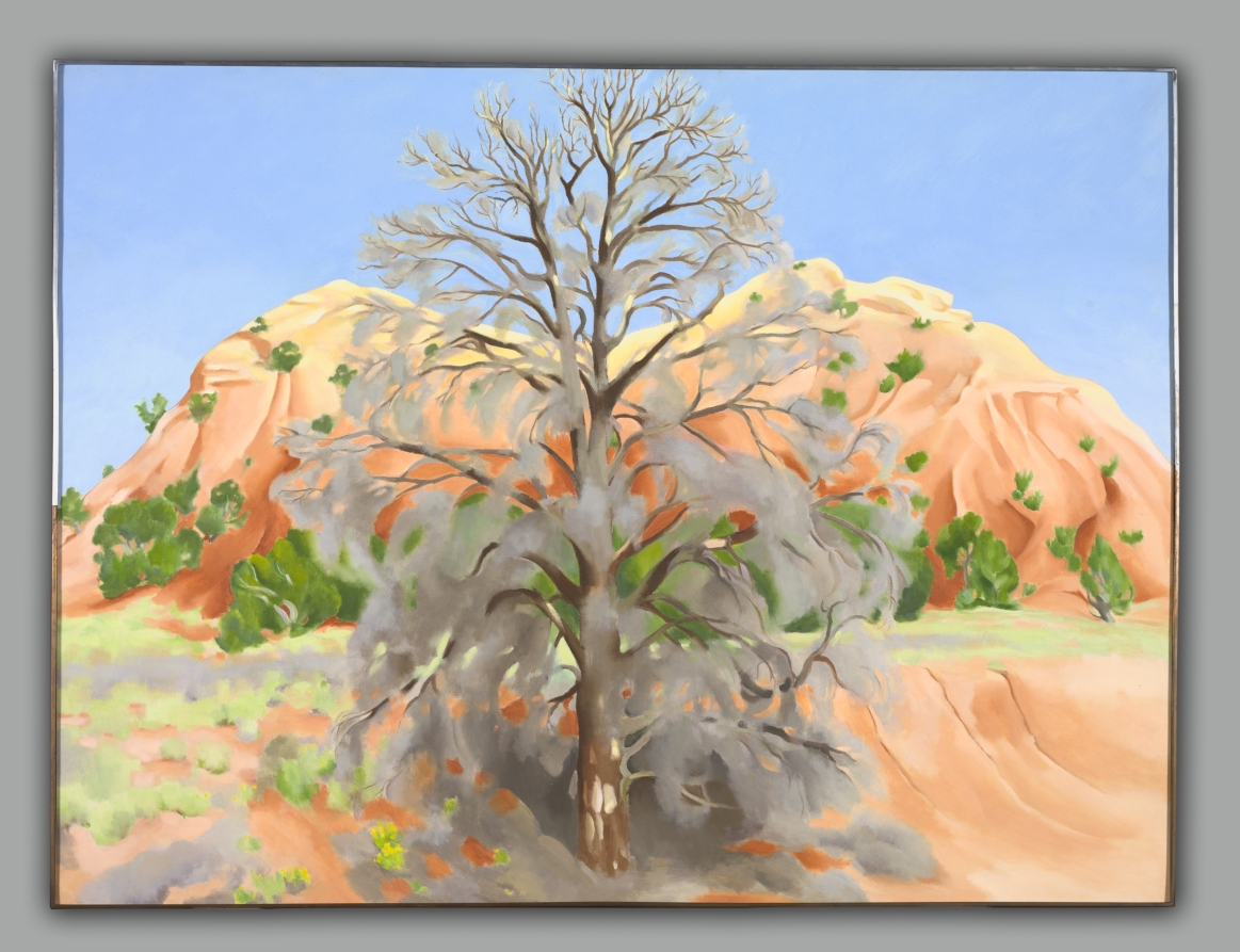 Dead Tree with Pink Hill, Georgia O'Keeffe, 1945
