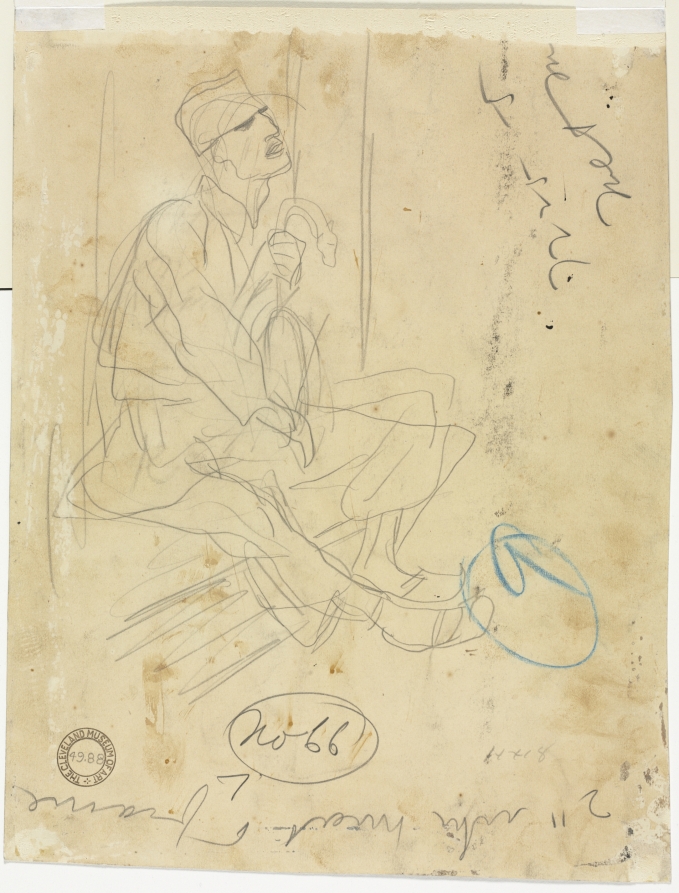Seated Soldier (verso), Boardman Robinson, 1915