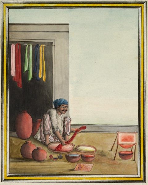 Man Dyeing Cloth