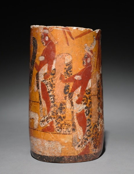 Cylindrical Vessel with Palace Scene
