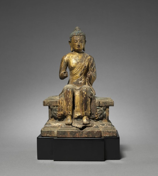 Figure of a Maitreya on a Tiered Pedestal