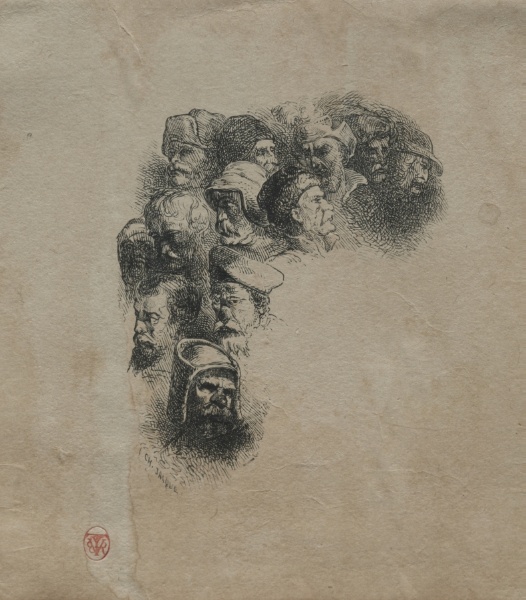 Group of Heads, after Greuze