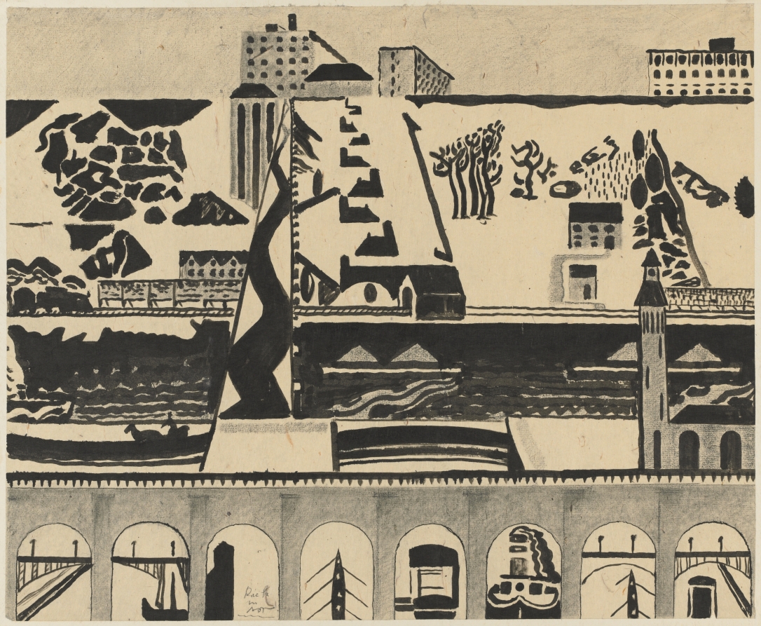 Harlem River, New York City, Preston Dickinson, c. 1920